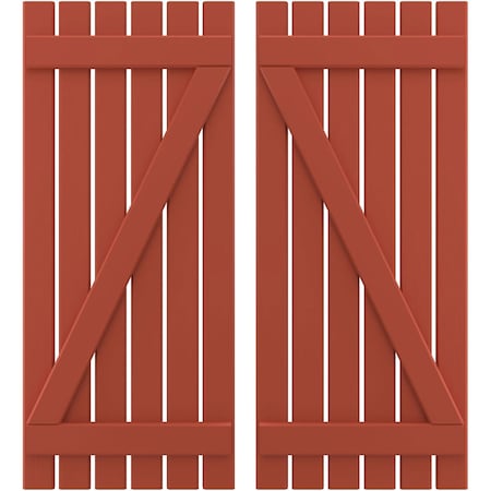 Americraft 6-Board (2 Batten) Wood Spaced Board-n-Batten Shutters W/ Z-Bar, ARW102SB623X41CLH